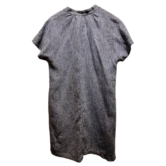 Lands End Women's Linen Dress Sz Small Knee Length Pockets Shift Minimalist - Picture 2 of 6
